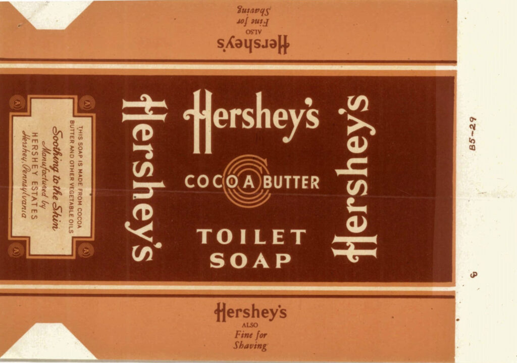 The wrapper for toilet soap by Hershey. 
